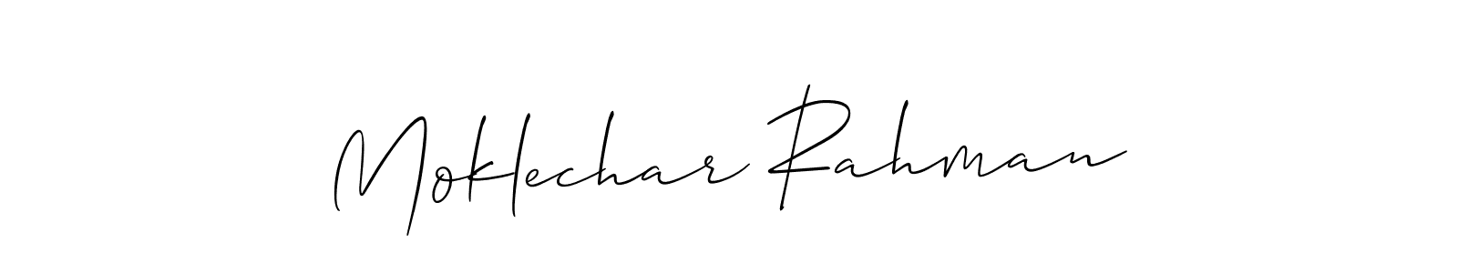 Moklechar Rahman stylish signature style. Best Handwritten Sign (Allison_Script) for my name. Handwritten Signature Collection Ideas for my name Moklechar Rahman. Moklechar Rahman signature style 2 images and pictures png