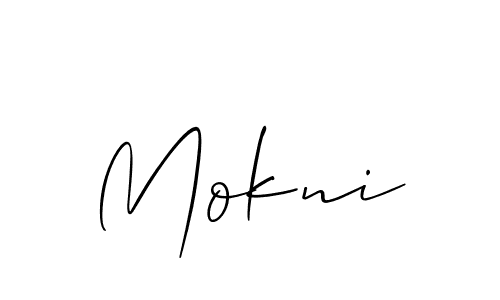 How to make Mokni signature? Allison_Script is a professional autograph style. Create handwritten signature for Mokni name. Mokni signature style 2 images and pictures png