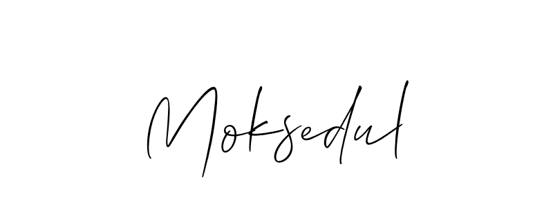 How to make Moksedul signature? Allison_Script is a professional autograph style. Create handwritten signature for Moksedul name. Moksedul signature style 2 images and pictures png