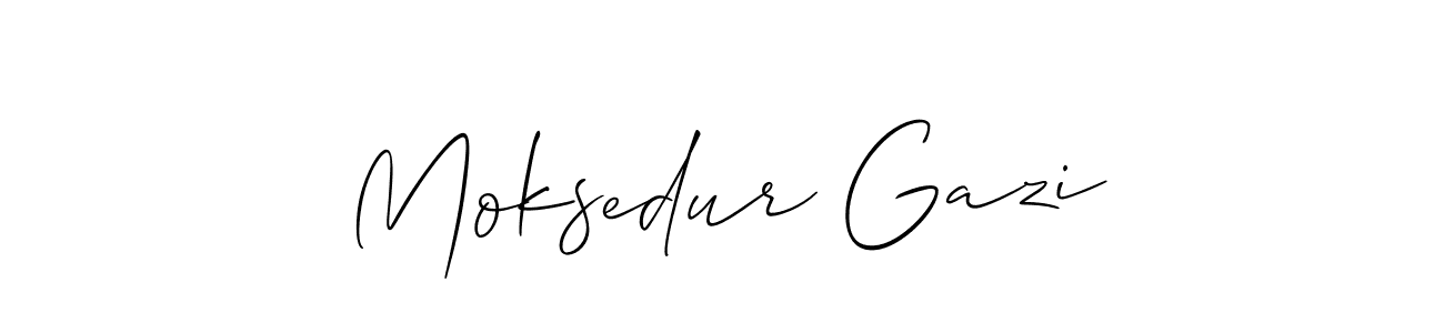 The best way (Allison_Script) to make a short signature is to pick only two or three words in your name. The name Moksedur Gazi include a total of six letters. For converting this name. Moksedur Gazi signature style 2 images and pictures png
