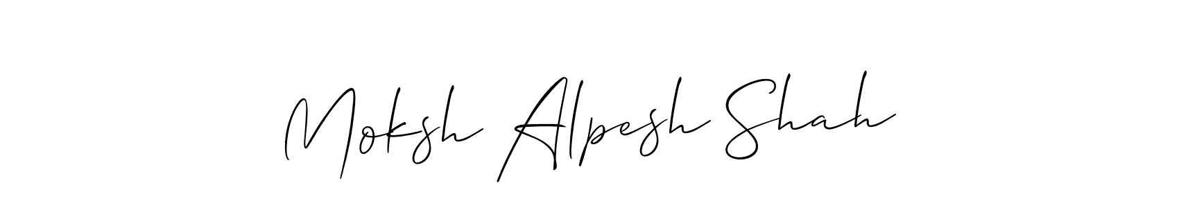 Best and Professional Signature Style for Moksh Alpesh Shah. Allison_Script Best Signature Style Collection. Moksh Alpesh Shah signature style 2 images and pictures png