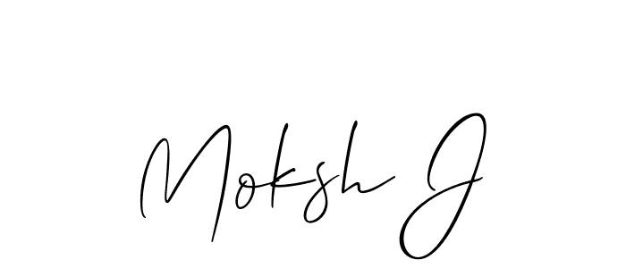 Also You can easily find your signature by using the search form. We will create Moksh J name handwritten signature images for you free of cost using Allison_Script sign style. Moksh J signature style 2 images and pictures png