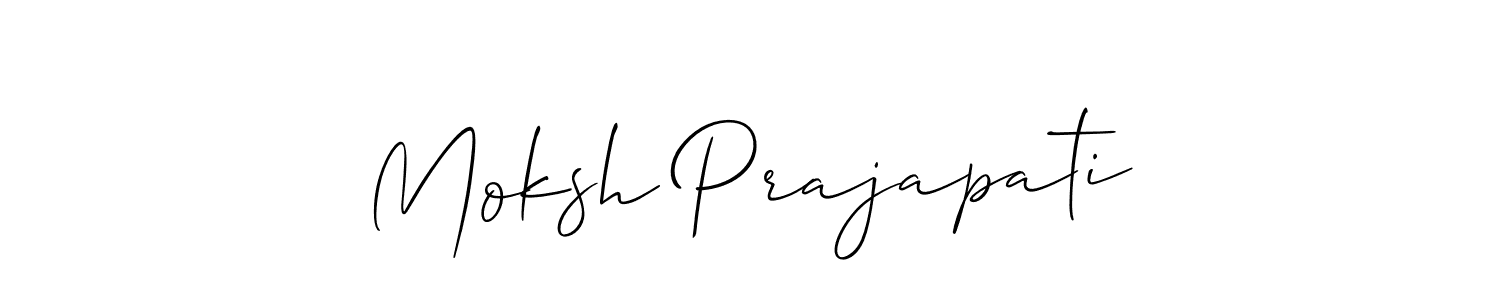 Also we have Moksh Prajapati name is the best signature style. Create professional handwritten signature collection using Allison_Script autograph style. Moksh Prajapati signature style 2 images and pictures png