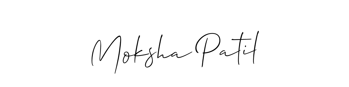 Create a beautiful signature design for name Moksha Patil. With this signature (Allison_Script) fonts, you can make a handwritten signature for free. Moksha Patil signature style 2 images and pictures png