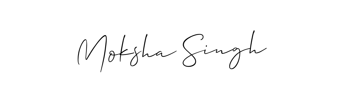 Make a beautiful signature design for name Moksha Singh. With this signature (Allison_Script) style, you can create a handwritten signature for free. Moksha Singh signature style 2 images and pictures png