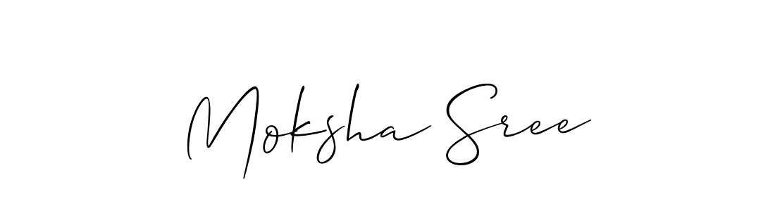 How to make Moksha Sree signature? Allison_Script is a professional autograph style. Create handwritten signature for Moksha Sree name. Moksha Sree signature style 2 images and pictures png