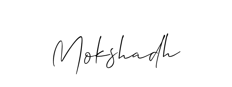 Best and Professional Signature Style for Mokshadh. Allison_Script Best Signature Style Collection. Mokshadh signature style 2 images and pictures png