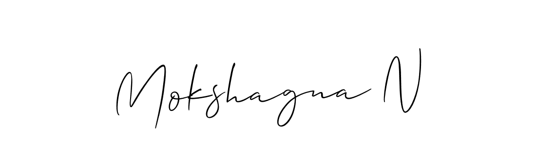 Design your own signature with our free online signature maker. With this signature software, you can create a handwritten (Allison_Script) signature for name Mokshagna N. Mokshagna N signature style 2 images and pictures png