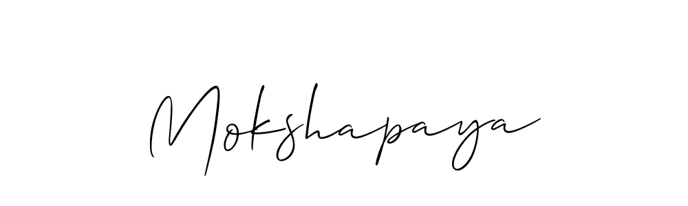 The best way (Allison_Script) to make a short signature is to pick only two or three words in your name. The name Mokshapaya include a total of six letters. For converting this name. Mokshapaya signature style 2 images and pictures png