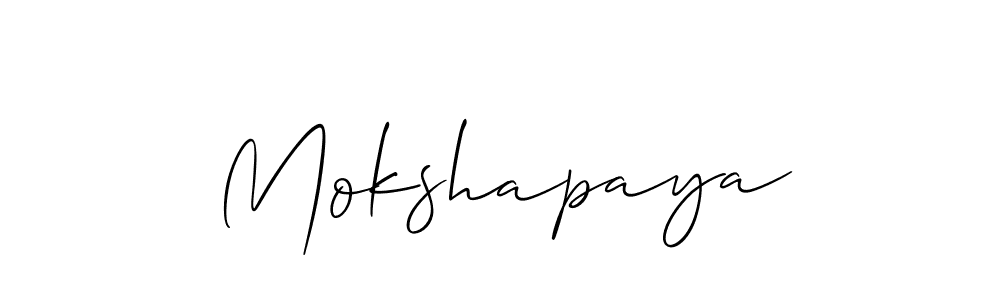 The best way (Allison_Script) to make a short signature is to pick only two or three words in your name. The name Mokshapaya include a total of six letters. For converting this name. Mokshapaya signature style 2 images and pictures png