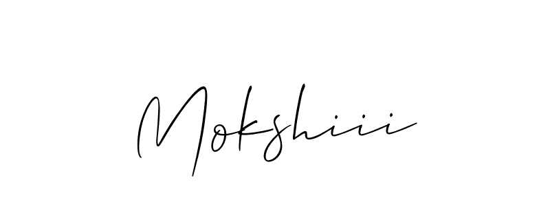 You should practise on your own different ways (Allison_Script) to write your name (Mokshiii) in signature. don't let someone else do it for you. Mokshiii signature style 2 images and pictures png