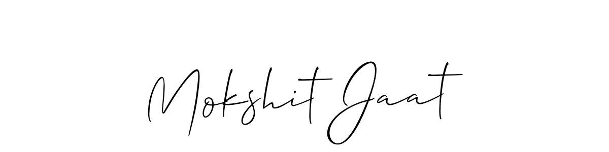 if you are searching for the best signature style for your name Mokshit Jaat. so please give up your signature search. here we have designed multiple signature styles  using Allison_Script. Mokshit Jaat signature style 2 images and pictures png