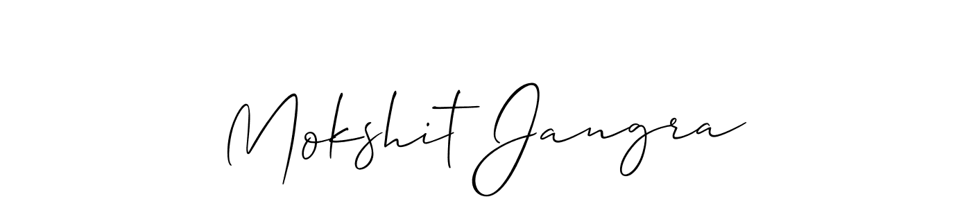 Use a signature maker to create a handwritten signature online. With this signature software, you can design (Allison_Script) your own signature for name Mokshit Jangra. Mokshit Jangra signature style 2 images and pictures png