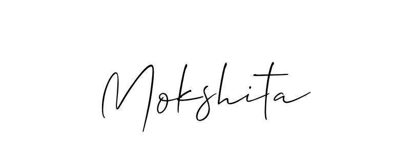 You should practise on your own different ways (Allison_Script) to write your name (Mokshita) in signature. don't let someone else do it for you. Mokshita signature style 2 images and pictures png