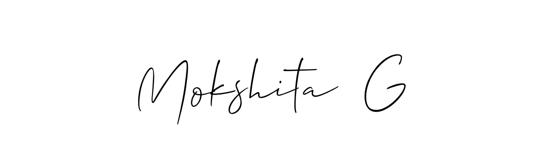 You can use this online signature creator to create a handwritten signature for the name Mokshita  G. This is the best online autograph maker. Mokshita  G signature style 2 images and pictures png