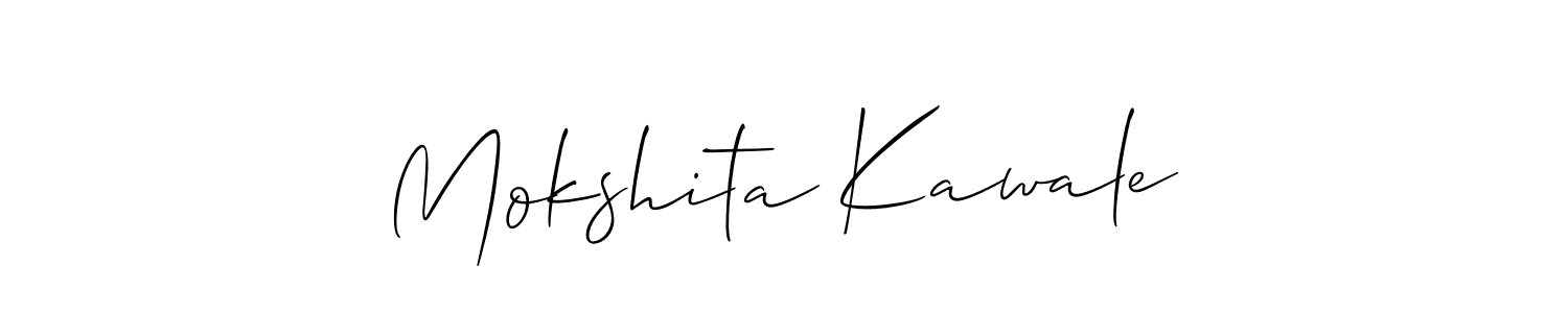 Similarly Allison_Script is the best handwritten signature design. Signature creator online .You can use it as an online autograph creator for name Mokshita Kawale. Mokshita Kawale signature style 2 images and pictures png