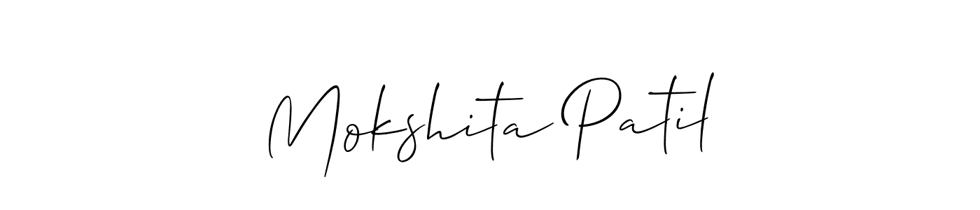 Design your own signature with our free online signature maker. With this signature software, you can create a handwritten (Allison_Script) signature for name Mokshita Patil. Mokshita Patil signature style 2 images and pictures png