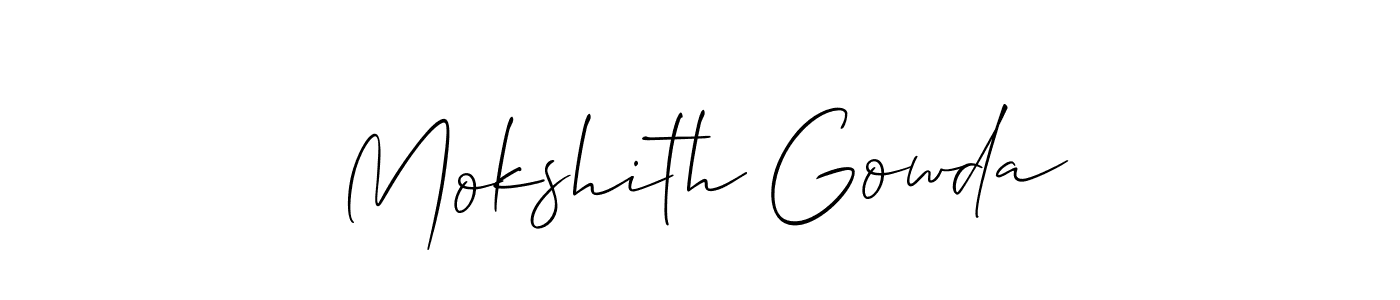 It looks lik you need a new signature style for name Mokshith Gowda. Design unique handwritten (Allison_Script) signature with our free signature maker in just a few clicks. Mokshith Gowda signature style 2 images and pictures png