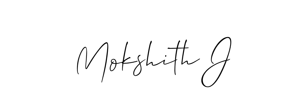 if you are searching for the best signature style for your name Mokshith J. so please give up your signature search. here we have designed multiple signature styles  using Allison_Script. Mokshith J signature style 2 images and pictures png