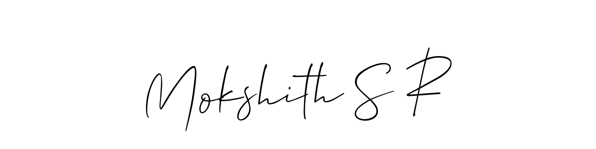 How to Draw Mokshith S R signature style? Allison_Script is a latest design signature styles for name Mokshith S R. Mokshith S R signature style 2 images and pictures png