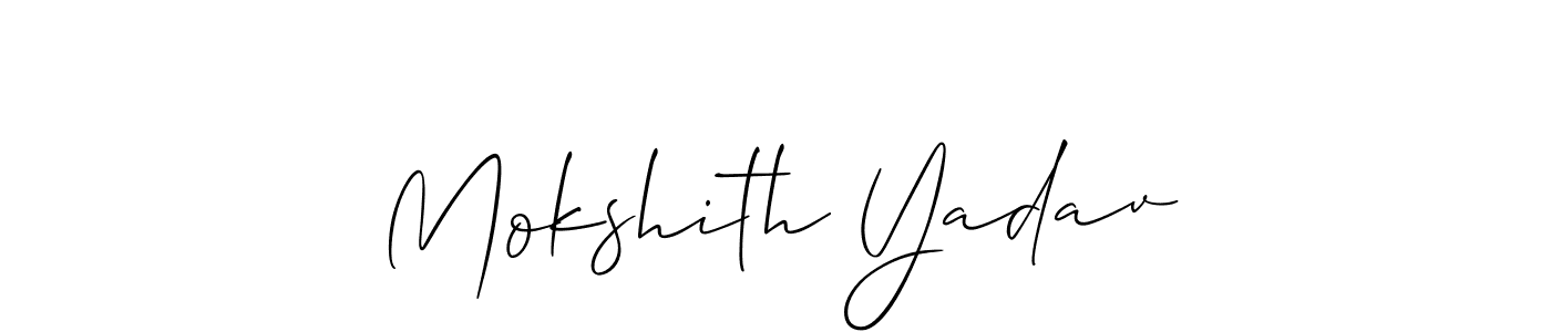 Allison_Script is a professional signature style that is perfect for those who want to add a touch of class to their signature. It is also a great choice for those who want to make their signature more unique. Get Mokshith Yadav name to fancy signature for free. Mokshith Yadav signature style 2 images and pictures png