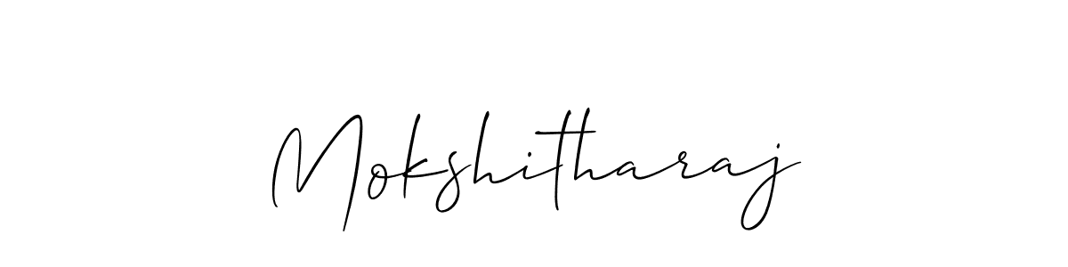 Create a beautiful signature design for name Mokshitharaj. With this signature (Allison_Script) fonts, you can make a handwritten signature for free. Mokshitharaj signature style 2 images and pictures png