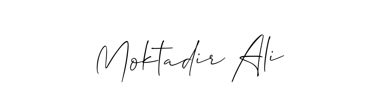 How to make Moktadir Ali name signature. Use Allison_Script style for creating short signs online. This is the latest handwritten sign. Moktadir Ali signature style 2 images and pictures png