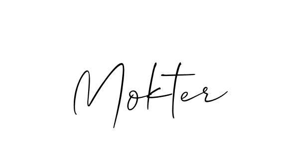 Create a beautiful signature design for name Mokter. With this signature (Allison_Script) fonts, you can make a handwritten signature for free. Mokter signature style 2 images and pictures png