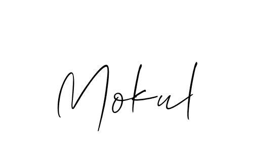 Create a beautiful signature design for name Mokul. With this signature (Allison_Script) fonts, you can make a handwritten signature for free. Mokul signature style 2 images and pictures png