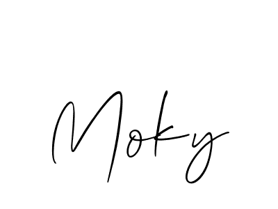 if you are searching for the best signature style for your name Moky. so please give up your signature search. here we have designed multiple signature styles  using Allison_Script. Moky signature style 2 images and pictures png