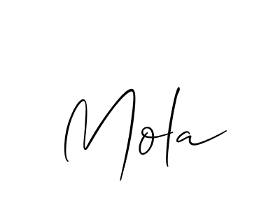 How to make Mola name signature. Use Allison_Script style for creating short signs online. This is the latest handwritten sign. Mola signature style 2 images and pictures png