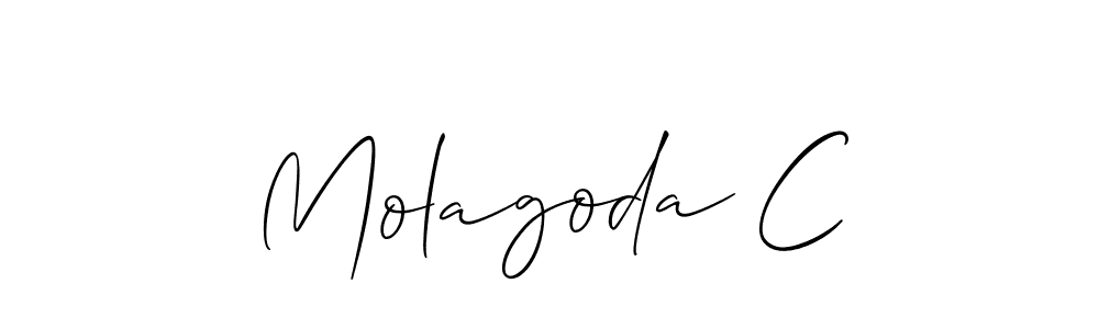 if you are searching for the best signature style for your name Molagoda C. so please give up your signature search. here we have designed multiple signature styles  using Allison_Script. Molagoda C signature style 2 images and pictures png