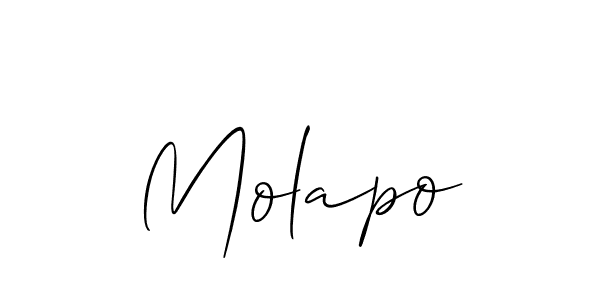 You should practise on your own different ways (Allison_Script) to write your name (Molapo) in signature. don't let someone else do it for you. Molapo signature style 2 images and pictures png