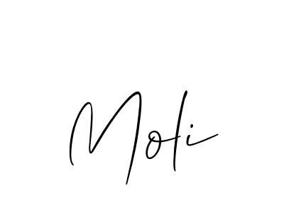 Use a signature maker to create a handwritten signature online. With this signature software, you can design (Allison_Script) your own signature for name Moli. Moli signature style 2 images and pictures png