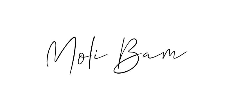 How to make Moli Bam name signature. Use Allison_Script style for creating short signs online. This is the latest handwritten sign. Moli Bam signature style 2 images and pictures png