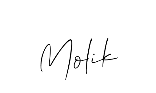 Molik stylish signature style. Best Handwritten Sign (Allison_Script) for my name. Handwritten Signature Collection Ideas for my name Molik. Molik signature style 2 images and pictures png