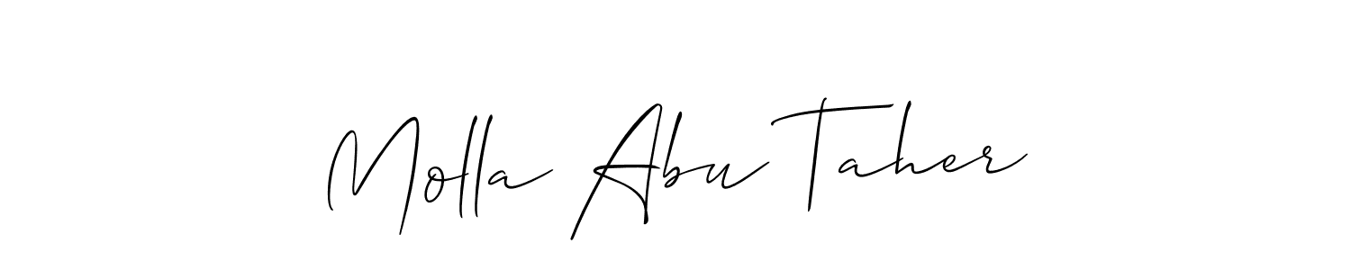 Molla Abu Taher stylish signature style. Best Handwritten Sign (Allison_Script) for my name. Handwritten Signature Collection Ideas for my name Molla Abu Taher. Molla Abu Taher signature style 2 images and pictures png