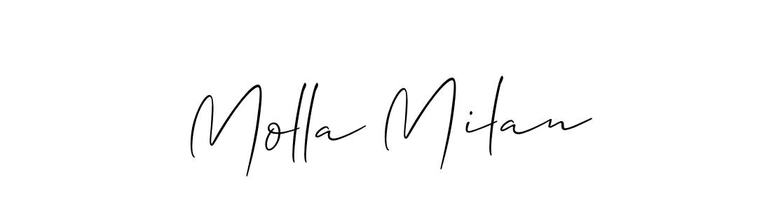 This is the best signature style for the Molla Milan name. Also you like these signature font (Allison_Script). Mix name signature. Molla Milan signature style 2 images and pictures png