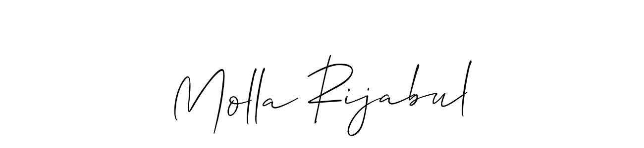 Make a beautiful signature design for name Molla Rijabul. With this signature (Allison_Script) style, you can create a handwritten signature for free. Molla Rijabul signature style 2 images and pictures png