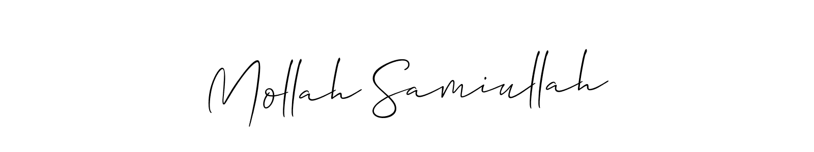 Allison_Script is a professional signature style that is perfect for those who want to add a touch of class to their signature. It is also a great choice for those who want to make their signature more unique. Get Mollah Samiullah name to fancy signature for free. Mollah Samiullah signature style 2 images and pictures png