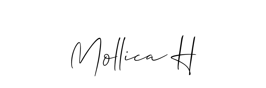 How to make Mollica H name signature. Use Allison_Script style for creating short signs online. This is the latest handwritten sign. Mollica H signature style 2 images and pictures png