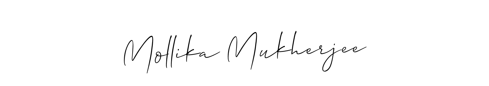 if you are searching for the best signature style for your name Mollika Mukherjee. so please give up your signature search. here we have designed multiple signature styles  using Allison_Script. Mollika Mukherjee signature style 2 images and pictures png