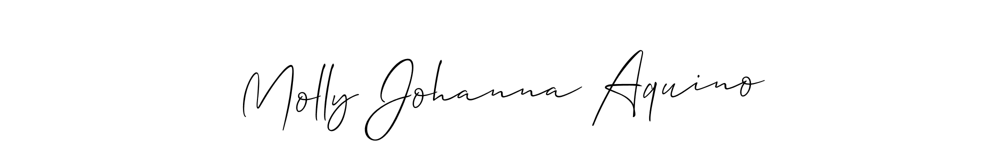 You should practise on your own different ways (Allison_Script) to write your name (Molly Johanna Aquino) in signature. don't let someone else do it for you. Molly Johanna Aquino signature style 2 images and pictures png