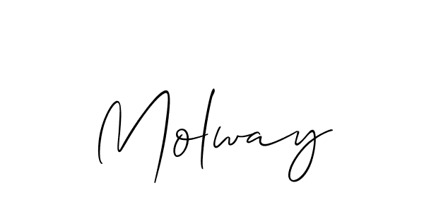 Use a signature maker to create a handwritten signature online. With this signature software, you can design (Allison_Script) your own signature for name Molway. Molway signature style 2 images and pictures png