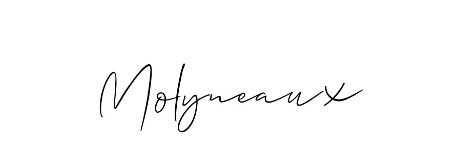 Use a signature maker to create a handwritten signature online. With this signature software, you can design (Allison_Script) your own signature for name Molyneaux. Molyneaux signature style 2 images and pictures png