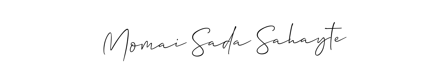 Allison_Script is a professional signature style that is perfect for those who want to add a touch of class to their signature. It is also a great choice for those who want to make their signature more unique. Get Momai Sada Sahayte name to fancy signature for free. Momai Sada Sahayte signature style 2 images and pictures png