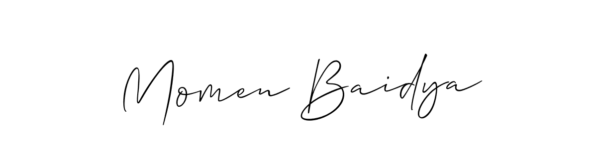 You can use this online signature creator to create a handwritten signature for the name Momen Baidya. This is the best online autograph maker. Momen Baidya signature style 2 images and pictures png