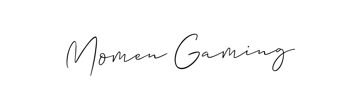 It looks lik you need a new signature style for name Momen Gaming. Design unique handwritten (Allison_Script) signature with our free signature maker in just a few clicks. Momen Gaming signature style 2 images and pictures png