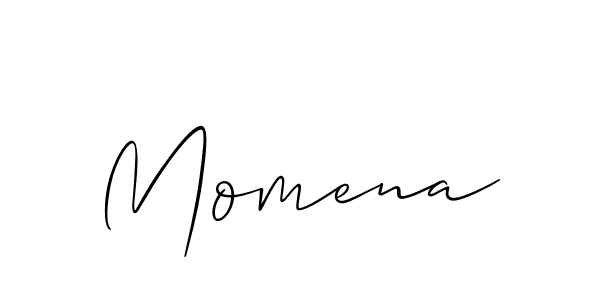 Momena stylish signature style. Best Handwritten Sign (Allison_Script) for my name. Handwritten Signature Collection Ideas for my name Momena. Momena signature style 2 images and pictures png