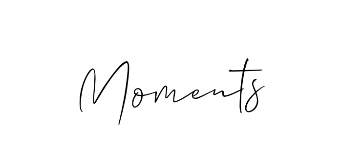 How to make Moments name signature. Use Allison_Script style for creating short signs online. This is the latest handwritten sign. Moments signature style 2 images and pictures png
